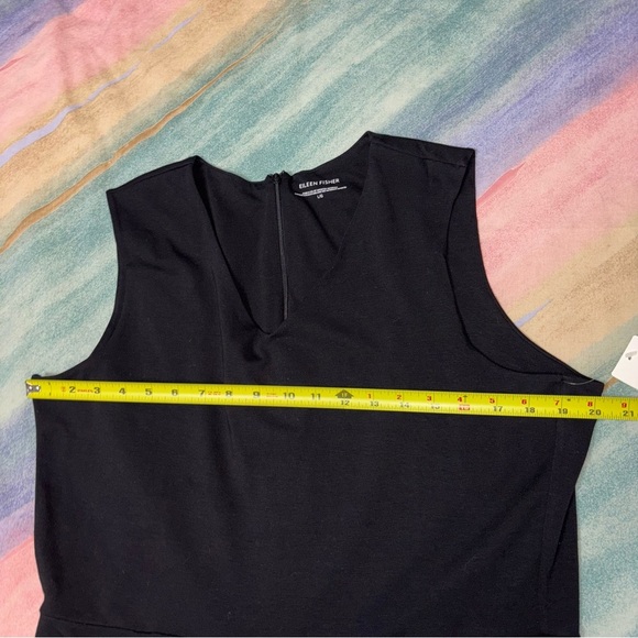 Eileen Fisher Culotte Cotton Stretch Jersey Sleeveless Wide Leg Jumpsuit Black L - Picture 8 of 8